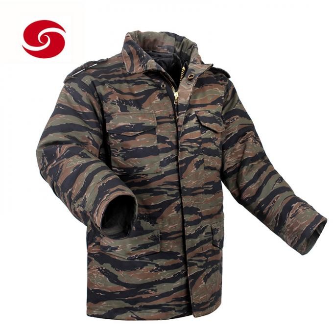 Outdoor Green Tiger Stripe Camouflage M65 Tactical Jacket