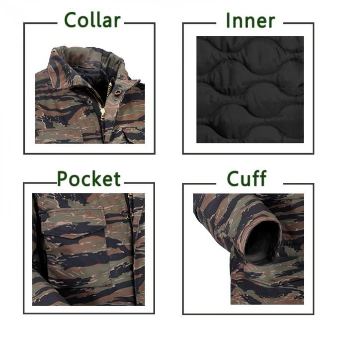 Outdoor Green Tiger Stripe Camouflage M65 Tactical Jacket