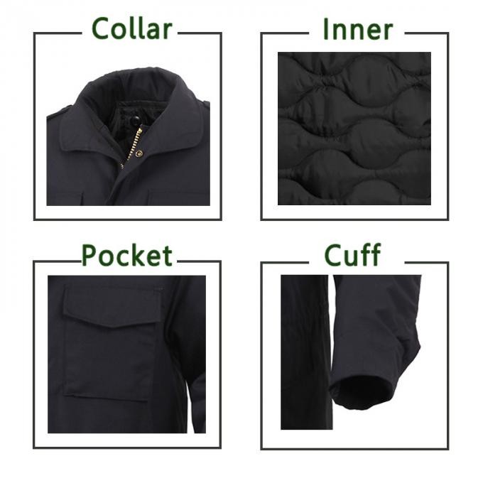 Navy Blue Security Guard Police M65 Jacket with Detachable Liner