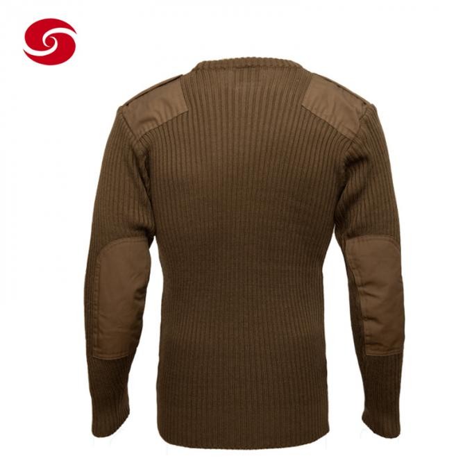 Africa Military Wool Khaki Pullover with Embroidery Logo