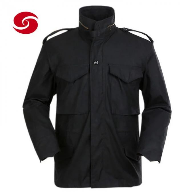 Military Polyester Black Army Parka Softshell Jacket