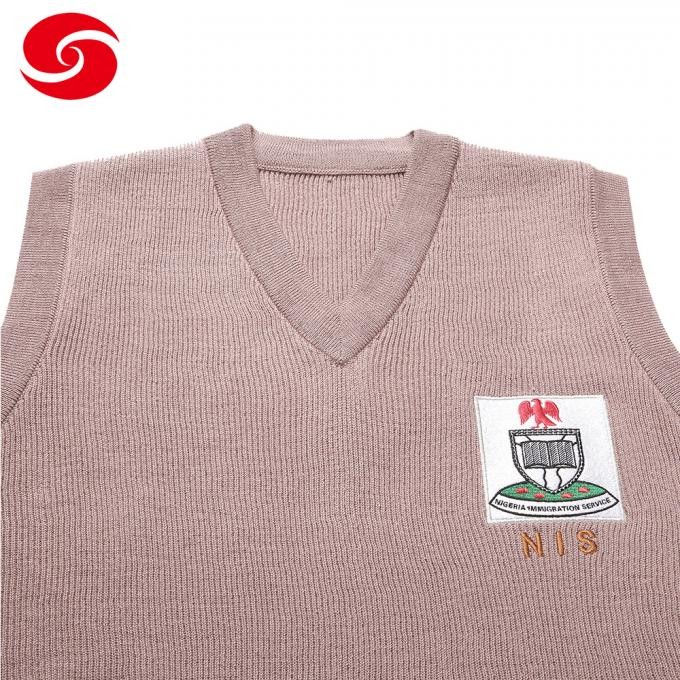 Wholesale Nigeria Immigration Service V-Neck Army Men Wool Sweater Vest
