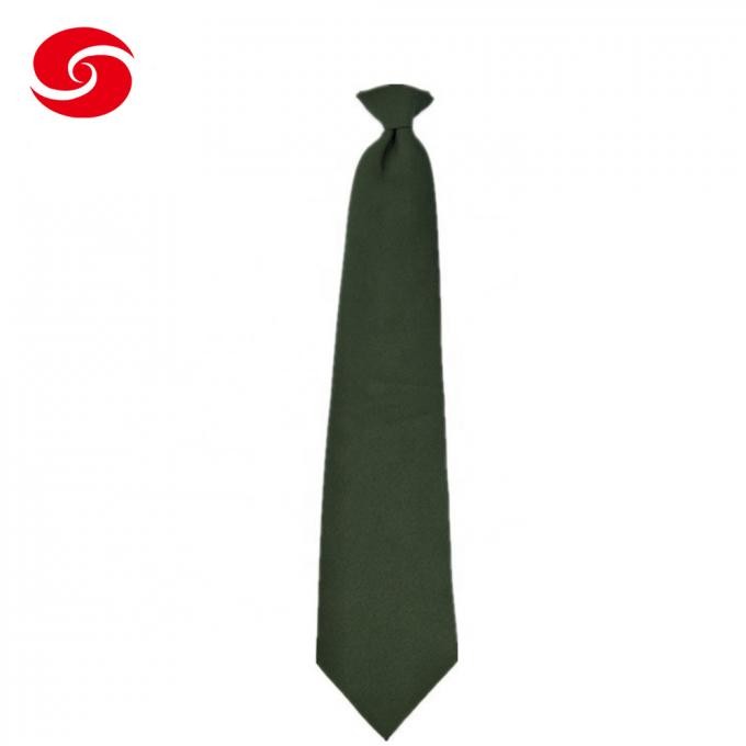 Customized Olive Green Military Army Officer Soft Polyester Mens Necktie