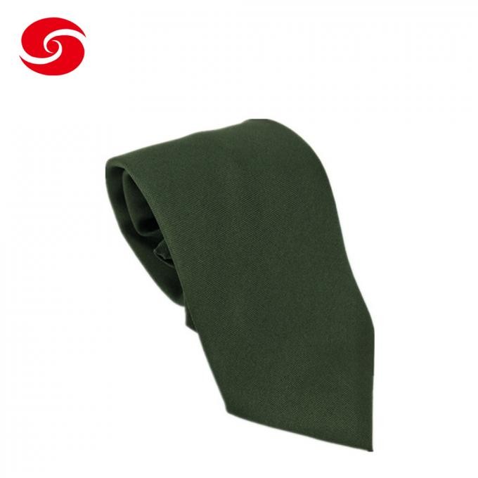 Customized Olive Green Military Army Officer Soft Polyester Mens Necktie
