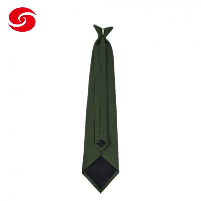 Customized Olive Green Military Army Officer Soft Polyester Mens Necktie