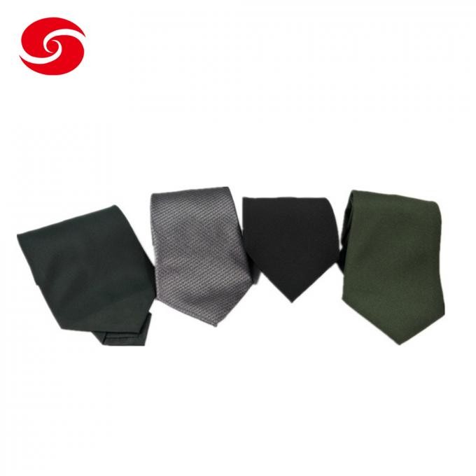 Customized Olive Green Military Army Officer Soft Polyester Mens Necktie
