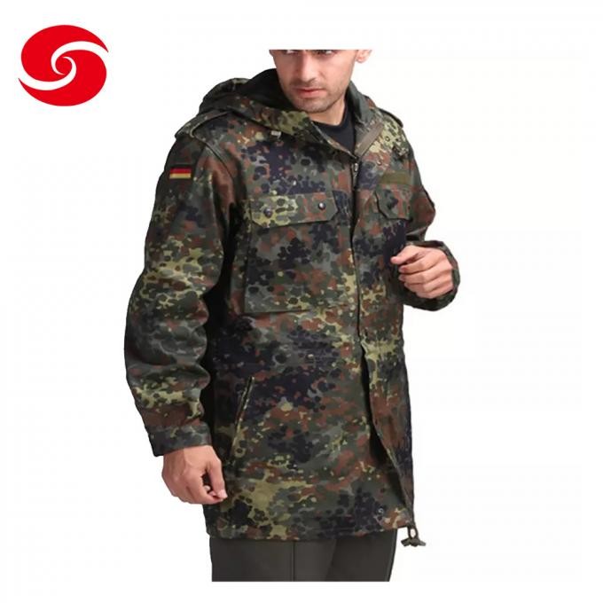 German Spot Camouflage Military Windproof 3 in 1 Softshell Parka Jacket