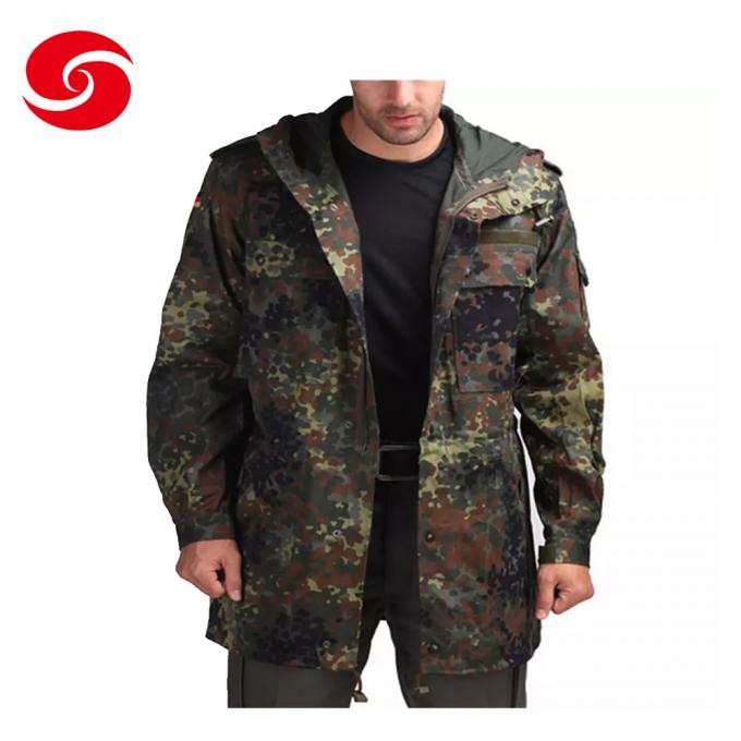 German Spot Camouflage Military Windproof 3 in 1 Softshell Parka Jacket