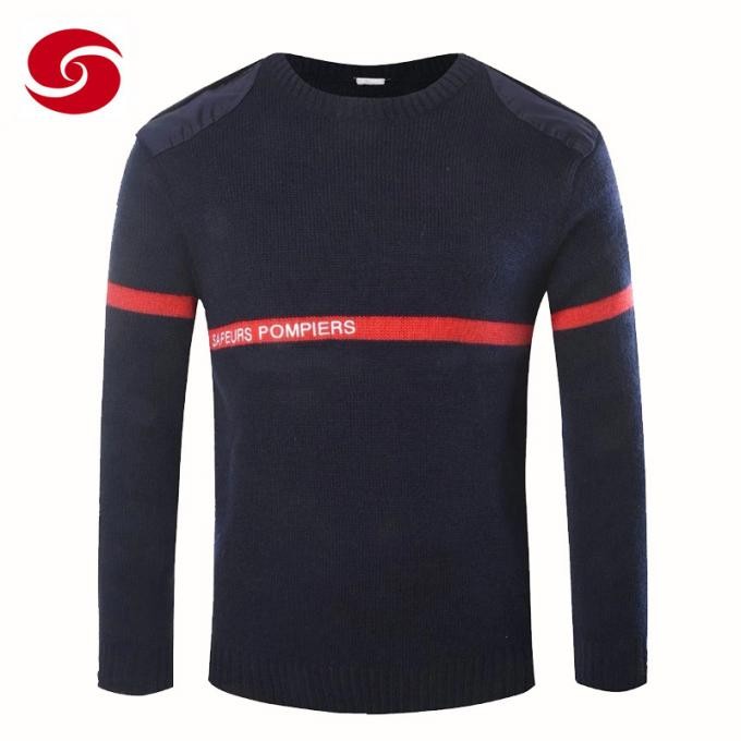 Wool/Acrylic Blended Round Neck Military Custom Sweater