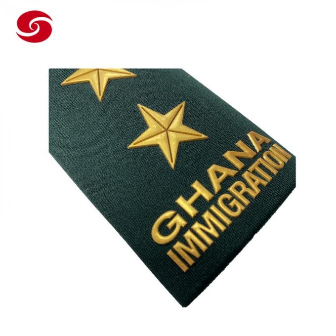 Green Africa Military Inspection Parade Officer Dress Uniform Rank Shoulder Army Print Badge Silica Gel Epaulette Epaulet