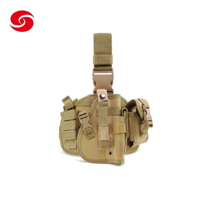 Khaki Polyester Tactical Military Waist Bag Gun Leg Holster