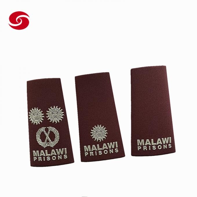 Malawi Africa Officer Solider Police Army Parade Military Uniform Tactical Dress Epaulet Shoulder Print Badge Embroidery Rank Epaulette