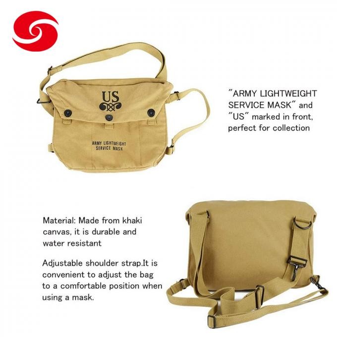 Ww2 Us Army M6 Gas Mask Carry Bag Messenger Bag Vintage Canvas Shoulder Bag