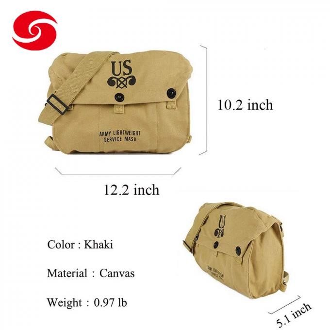 Ww2 Us Army M6 Gas Mask Carry Bag Messenger Bag Vintage Canvas Shoulder Bag