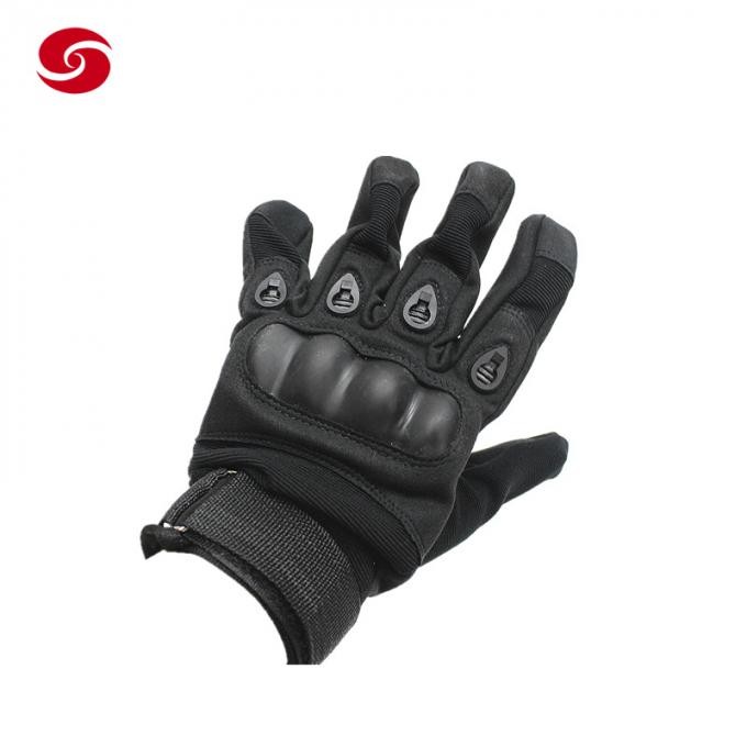 Tactical Military Police Multifunction Training Full Fingers Policeman Guard Safety Protective Work Duty Leather Gloves