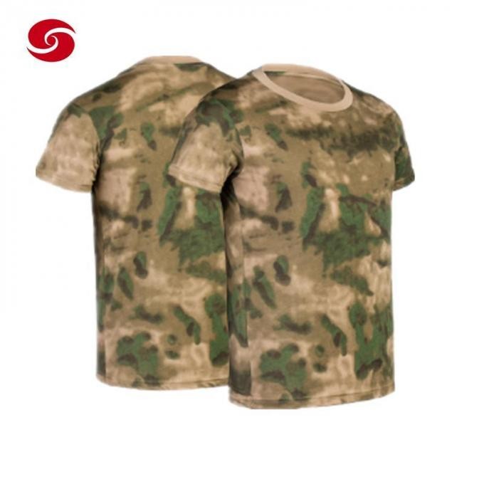 Military Army Training Camouflage Cotton Short Tshirt Mens