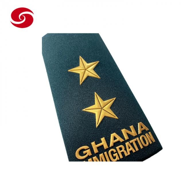 Green Africa Millitary Review Officer Dress Uniform Rank Shoulder Army Print Badge Silica Gel Epaulette