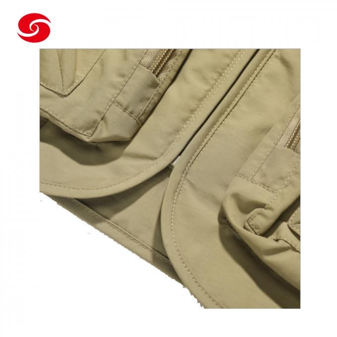 Custom Khaki Color Multi-Pockets Fishing Vest Hunting Military Vest