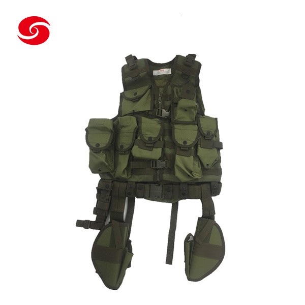 Olive Green Polyester Military Tactical Vest with Hydration Water Bladder