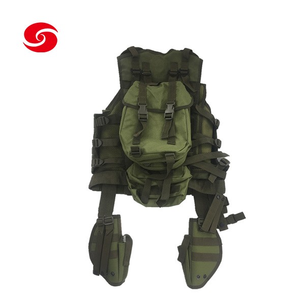 Olive Green Polyester Military Tactical Vest with Hydration Water Bladder