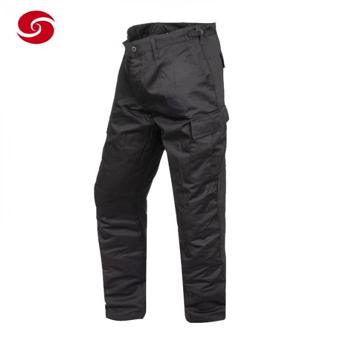 Long Sleeve Black Police Security Guard Uniform Shirt