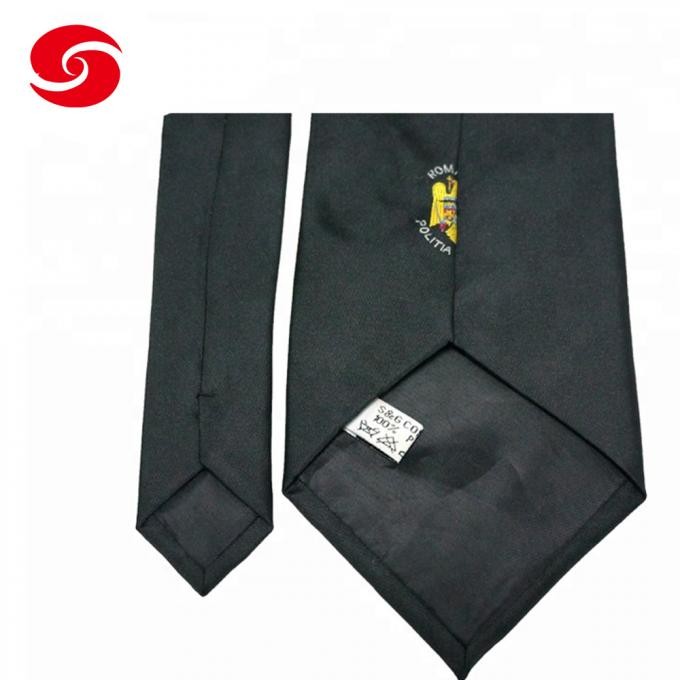 Police Military Black Business Uniform Neck Tie with Embroidery
