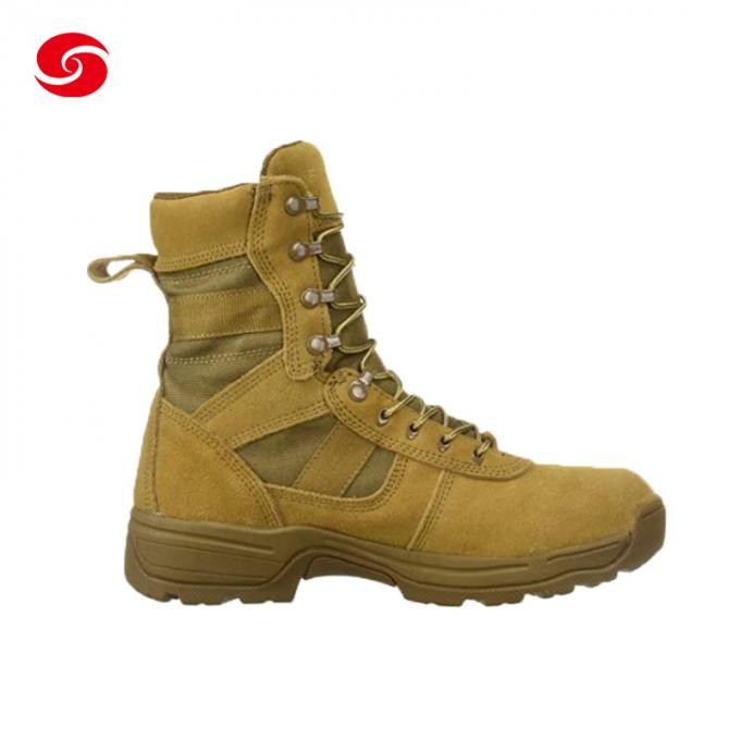 Custom Wholesale Rubber Outsole Suede Leather Police Army Shoes Military Boots