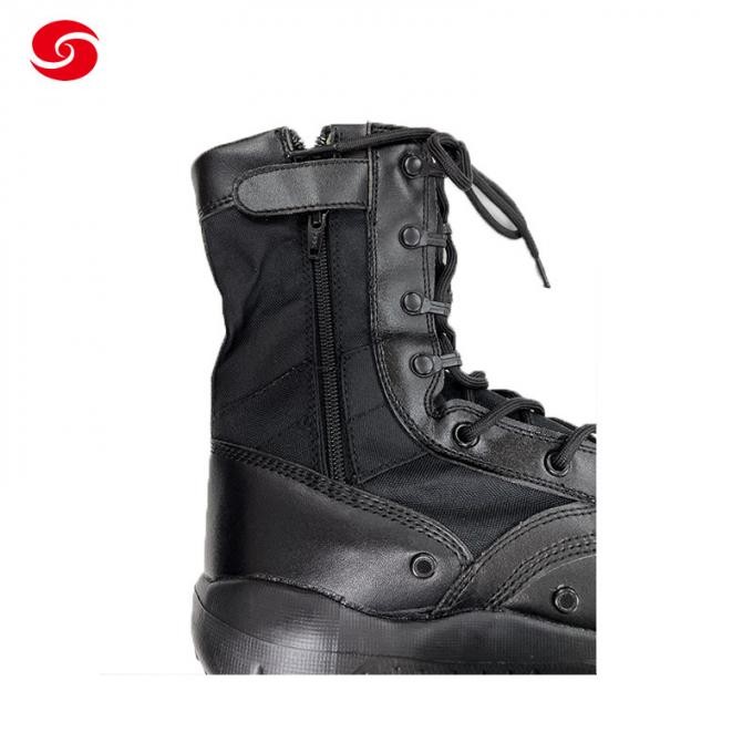 Black Color Leather Outdoor Military Army Police Walking Hunting Men Combat Tactical Boots