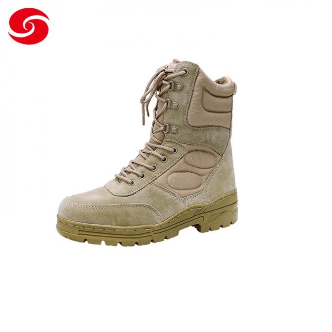 Desert Tan Color Rubber Outsole Split Suede Leather Security Outdoor Boots