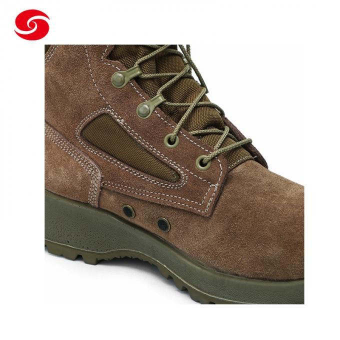 Military Army Classic Dark Color Cowhide Leather Polyester / Nylon Combat Boots