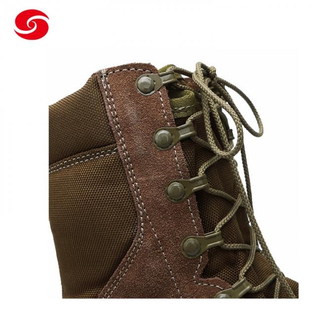 Military Army Classic Dark Color Cowhide Leather Polyester / Nylon Combat Boots