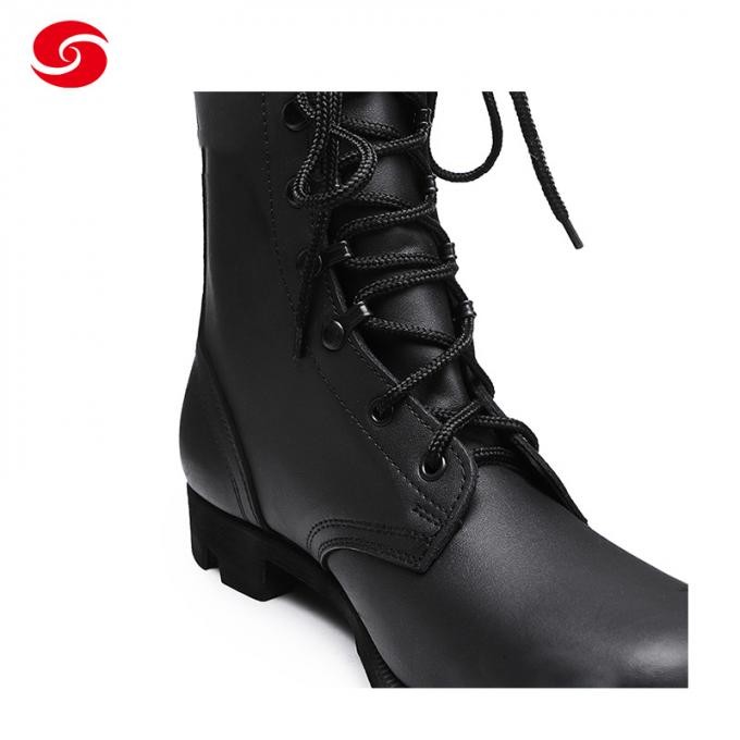 Molding High Boot Military Black Leather Rubber Outsole Boot