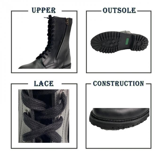 Full Grain Leather Military Black Fire Retardant Mens Boots