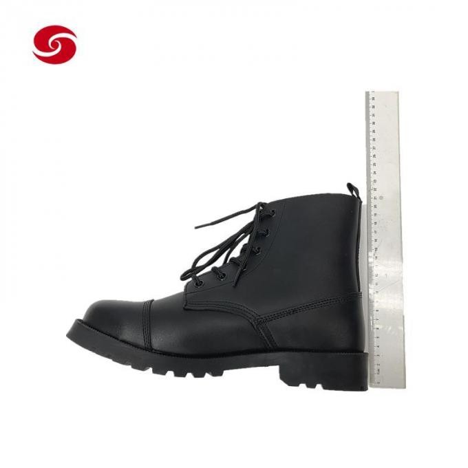 Black Army Military Boots/Police Tactical Training Boots/Middle Upper Leather Boots/Men Safety Boots/Duty Boots/Solider Outdoor Security Boots