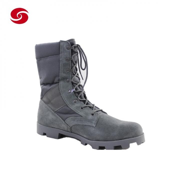 Blue Panama Suede Leather Military Combat Jungle Boots