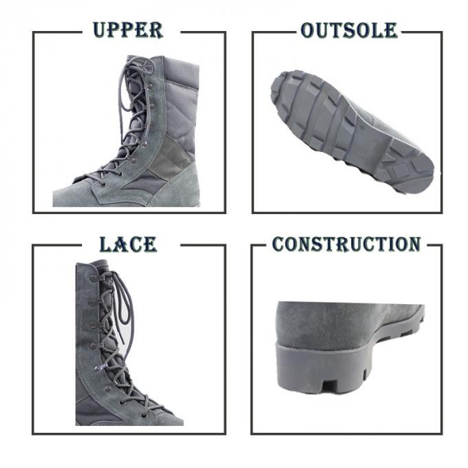 Blue Panama Suede Leather Military Combat Jungle Boots