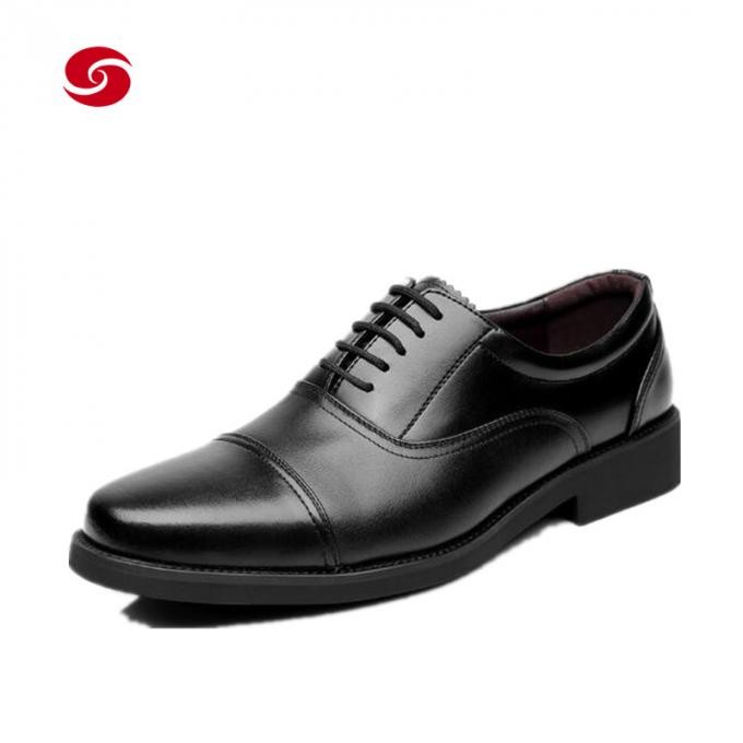 Black Leather Police Duty Officer Shoes Office Shoes for Army