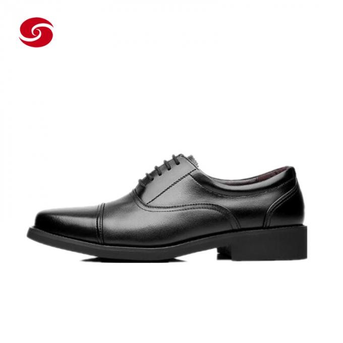 Black Leather Police Duty Officer Shoes Office Shoes for Army