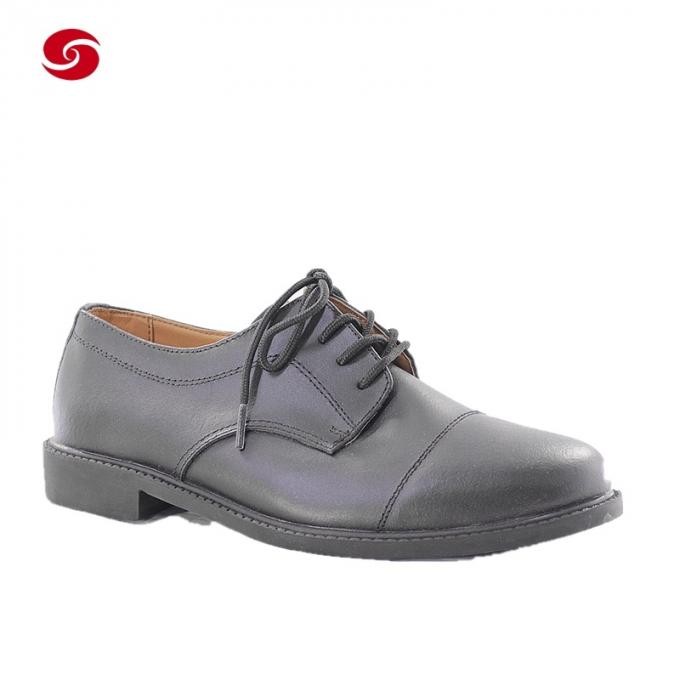 Black Genuine Cow Leather Dress Military Uniform Officer Shoes