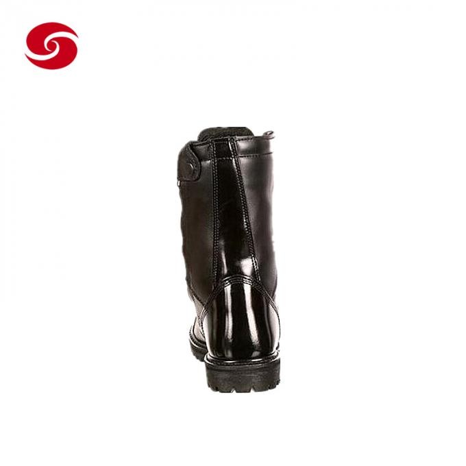 Black Full Leather Military Police Duty Boots for Man