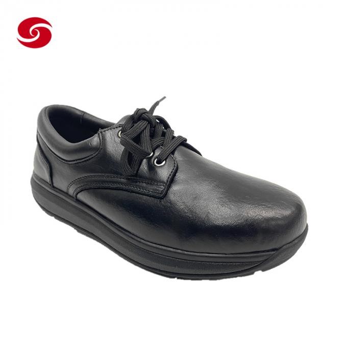 Black Leather PU Workwear Steel Toe Safety Shoes Anti-Smash Boots