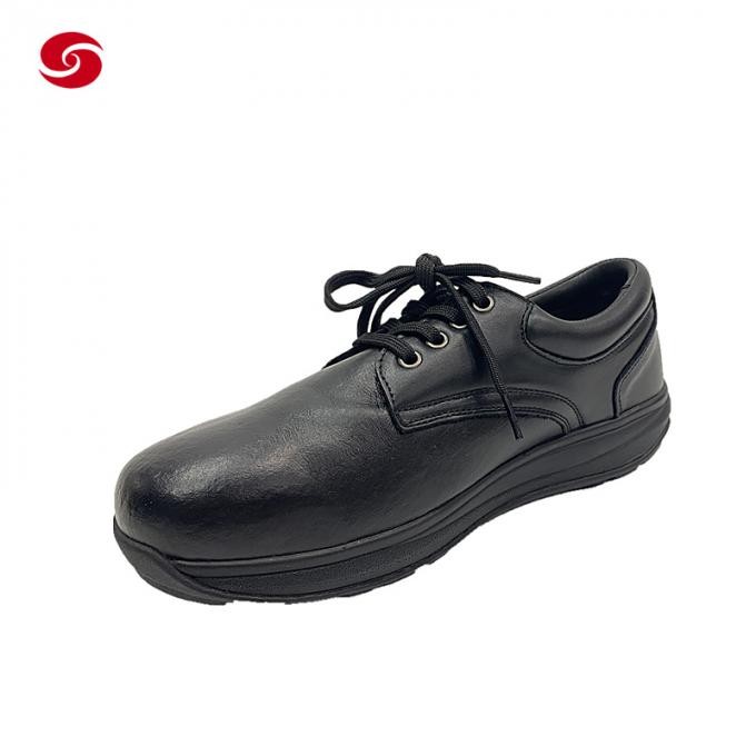 Black Leather PU Workwear Steel Toe Safety Shoes Anti-Smash Boots