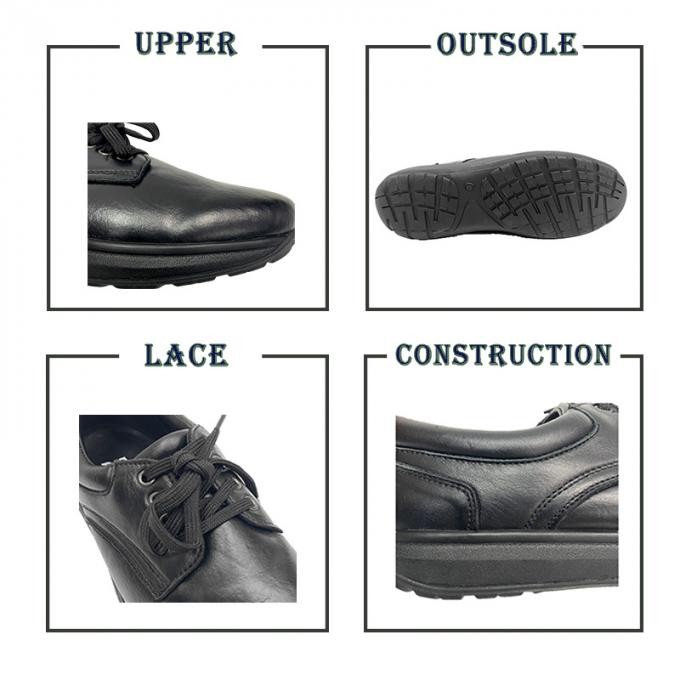 Black Leather PU Workwear Steel Toe Safety Shoes Anti-Smash Boots