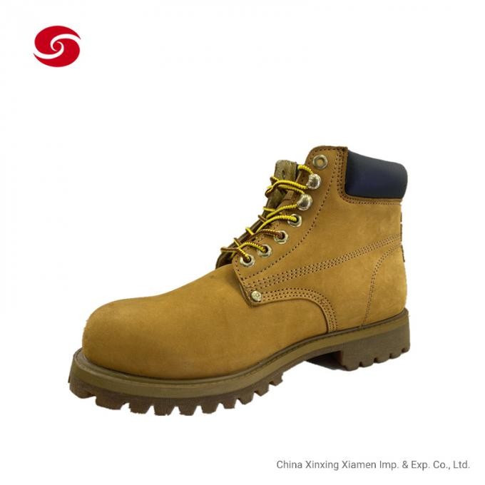 Light Brown Functional Anti Slip Steel Toe Oil Resistant Safety Shoes Boots