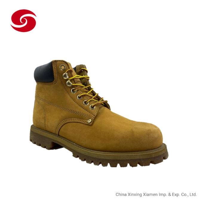 Light Brown Functional Anti Slip Steel Toe Oil Resistant Safety Shoes Boots