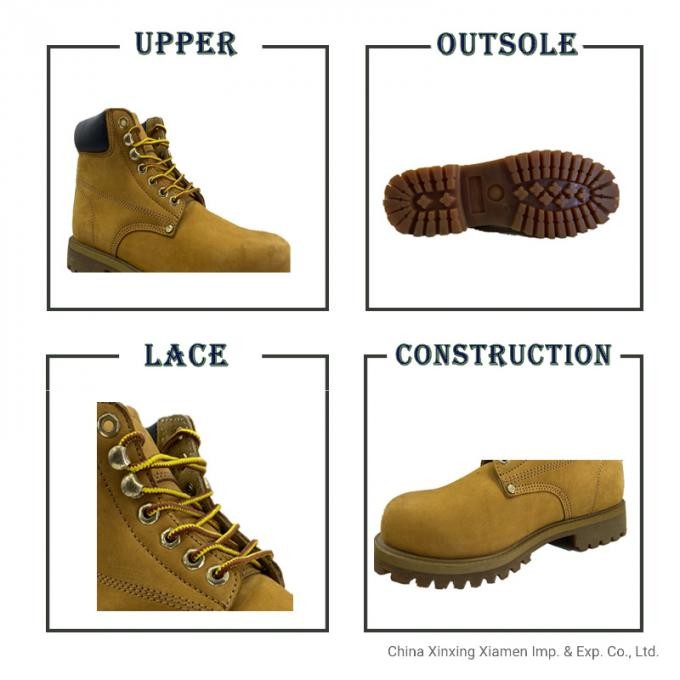 Light Brown Functional Anti Slip Steel Toe Oil Resistant Safety Shoes Boots