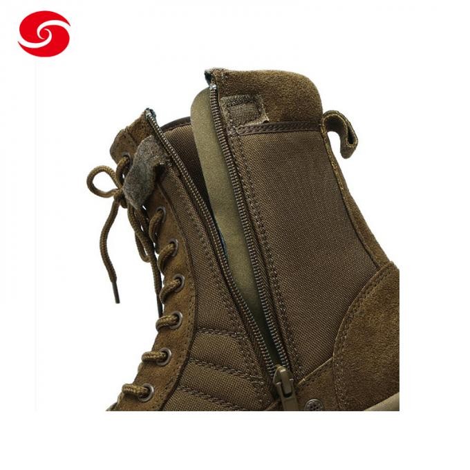Suede Combat Military Boots with Zipper Tactical Army Leather Boots