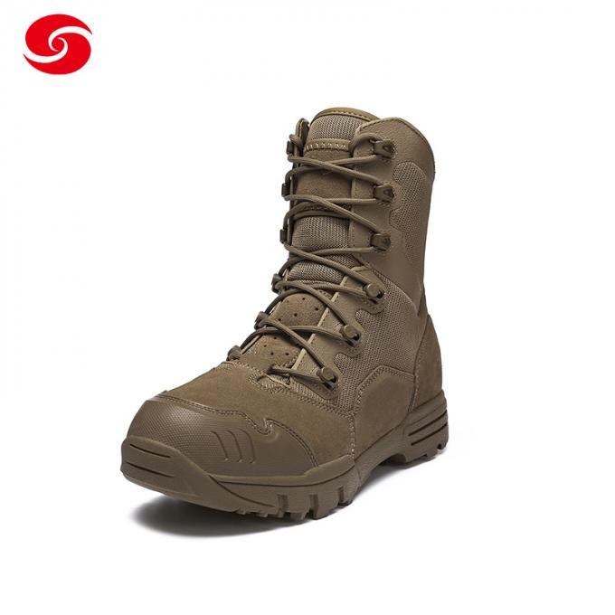 Coyote Cow Leather Nylon Fabric Tactical Men's Boots Military Shoes