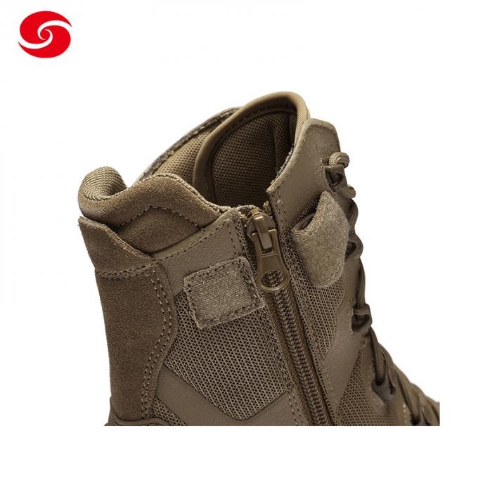 Coyote Cow Leather Nylon Fabric Tactical Men's Boots Military Shoes