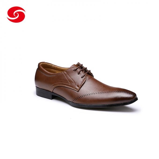 Military Used Split Leather Upper Rubber Outsole Dark Brown Officer Shoes